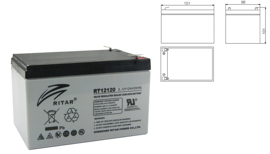 Batterie/Akkumulator, Hochstrom, 12V/12Ah