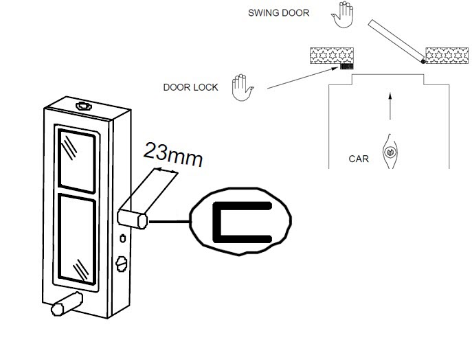 Door lock, Otis 9538 SPST, FCOA9538A12, left hand