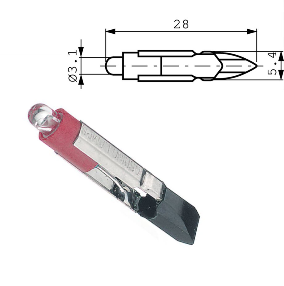 LED-Lampe, Sockel T5.5, weiss, 24VDC/15mA
