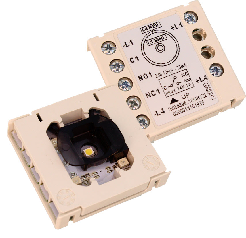 Taster Basiselement, DMG, Dual light, 24V/1A, Weiss/rot LED, 1CO Kont.