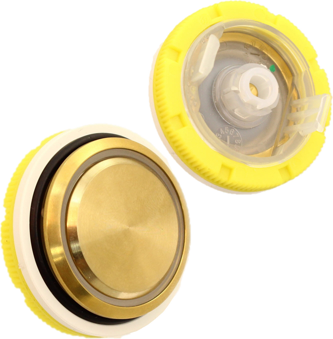Taster Bedienelement, DMG, Disc, Messing, ohne Symbol