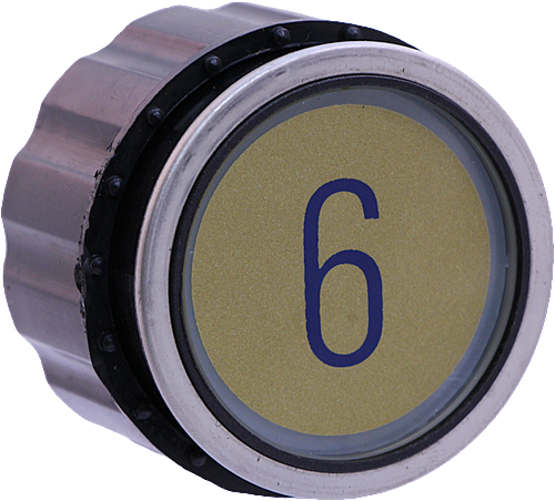 Tryckknapp Schindler D2, 3-pin, grön LED, ''6''