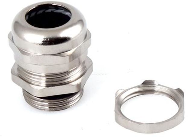 Cable gland M20, EMC brass chromed, EMC, with lock nut