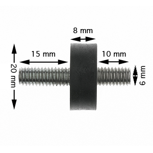 Vibrationsdämpfer, Deve, D20 B8 M6x15+10