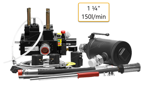 Ventil block, 3010, 1¼'', 150l, with solen., handpump, shut off valve