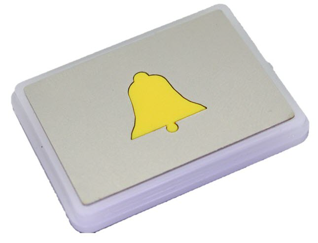 Knapptrycke, Schneider-LiSA, DR01, 32x44mm, gult inlägg, Alarm
