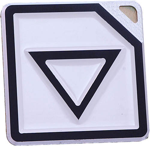 Pressure plate, ELMI, RP63, 50x50mm, White, Relief, Arrow Down