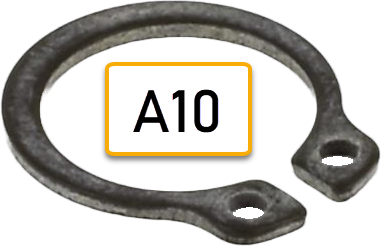 Circlip/Seeger ring, SGA10/Axel ø10mm/ Groove ø9,3mm, DIN471