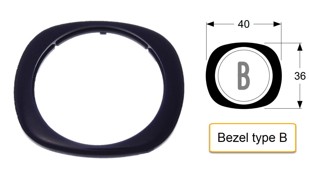 Ring plast blå, DMG, Bezel B, Knapp BL/BD