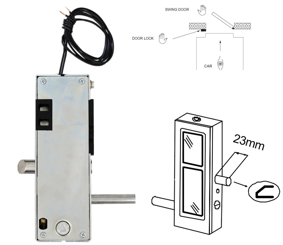 Door lock, Otis, TV03, FCOA9538B6, left, with door contact