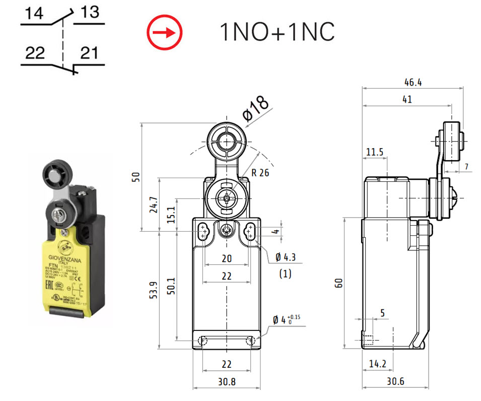 Limit switch, Giovenzana FTN138Z11
