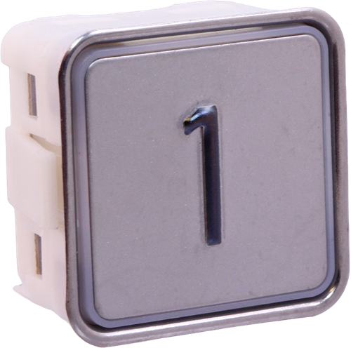 Tryckknapp, Vestner Step, röd LED, taktil, ''1''