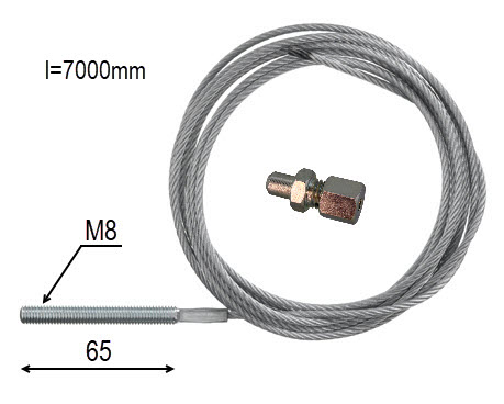 Türseil/Synch. seil, Passt Selcom/Wittur, ø=3mm, l=7000mm, uni