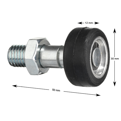 Shaft with stop for lockrolle M12x50