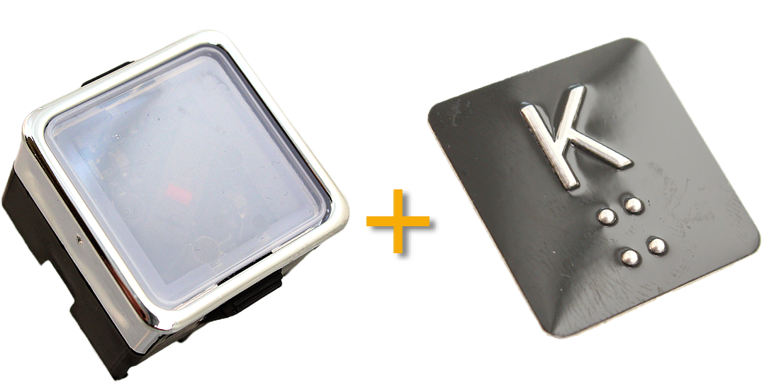 Tryckknapp, ELMI/IGV RP42, skruvansl., 1 NO, röd LED, ''K'', 12/24V