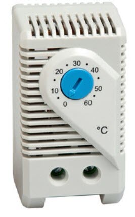 Termostat relä, AC 0 ...+60°C, 1 slutande/NO, DIN skena