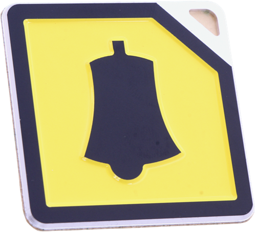Pressel, ELMI, RP63, 50x50mm, Alarm, relief, yellow