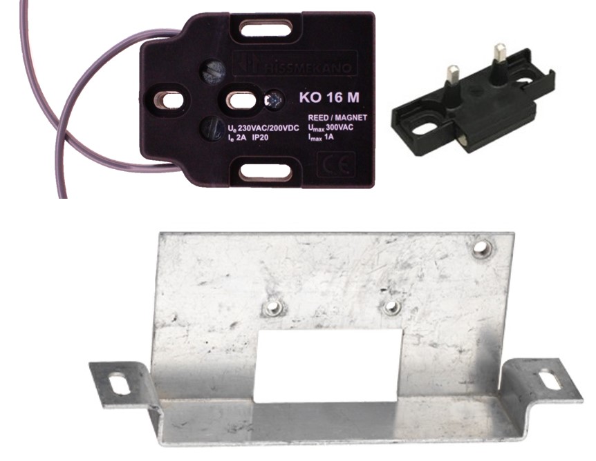 Karmkontakt i kåpa, KO-16-M med överkoppl. KS-16 med magnet