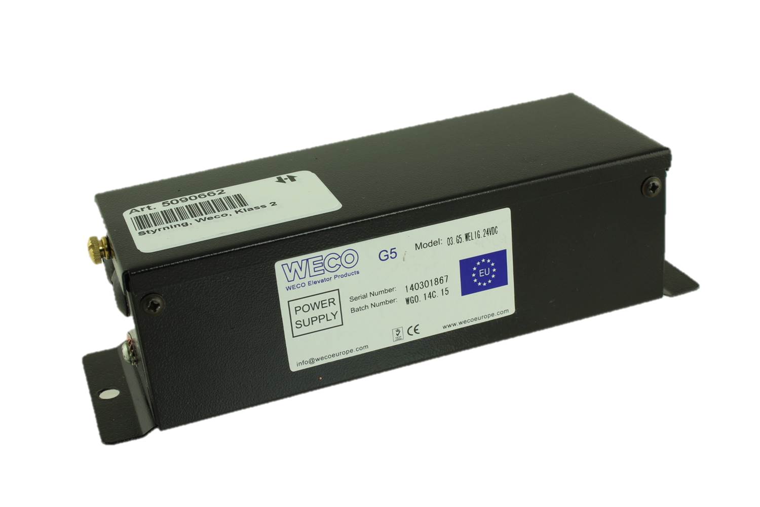 Netzteil/Kontrolleinheit, WECO Welig G5, 24VDC, SIL2 Lichtgitter
