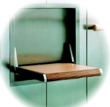 Niche for folding seat, stainless steel brushed