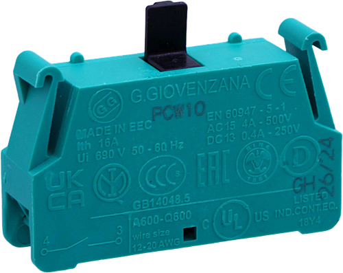Auxiliary contact block, Giovenzana, 1NO