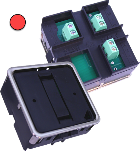 Push button, ELMI/IGV RP63, 1NO/NC, red LED, 12/24V