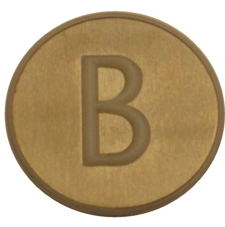 Pressel, KONE, KSS, tactil, round, white, st.steel brushed, symbol "B"