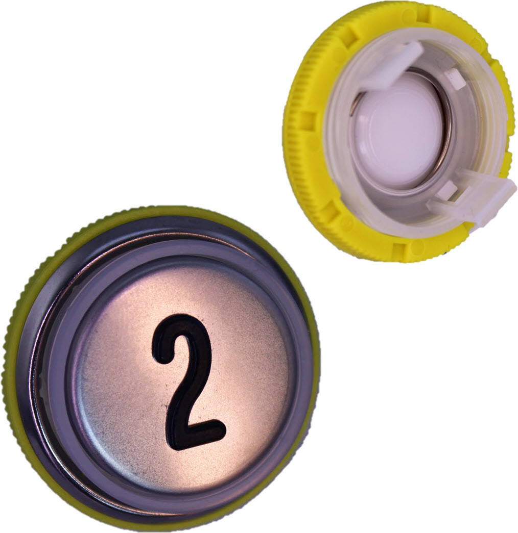 Knapptrycke, DMG BLS ny, rostfri, ''2''