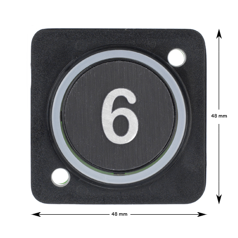 Taster, HMG4, blaue LED, Tastplatte, schwarz, ''6/9''