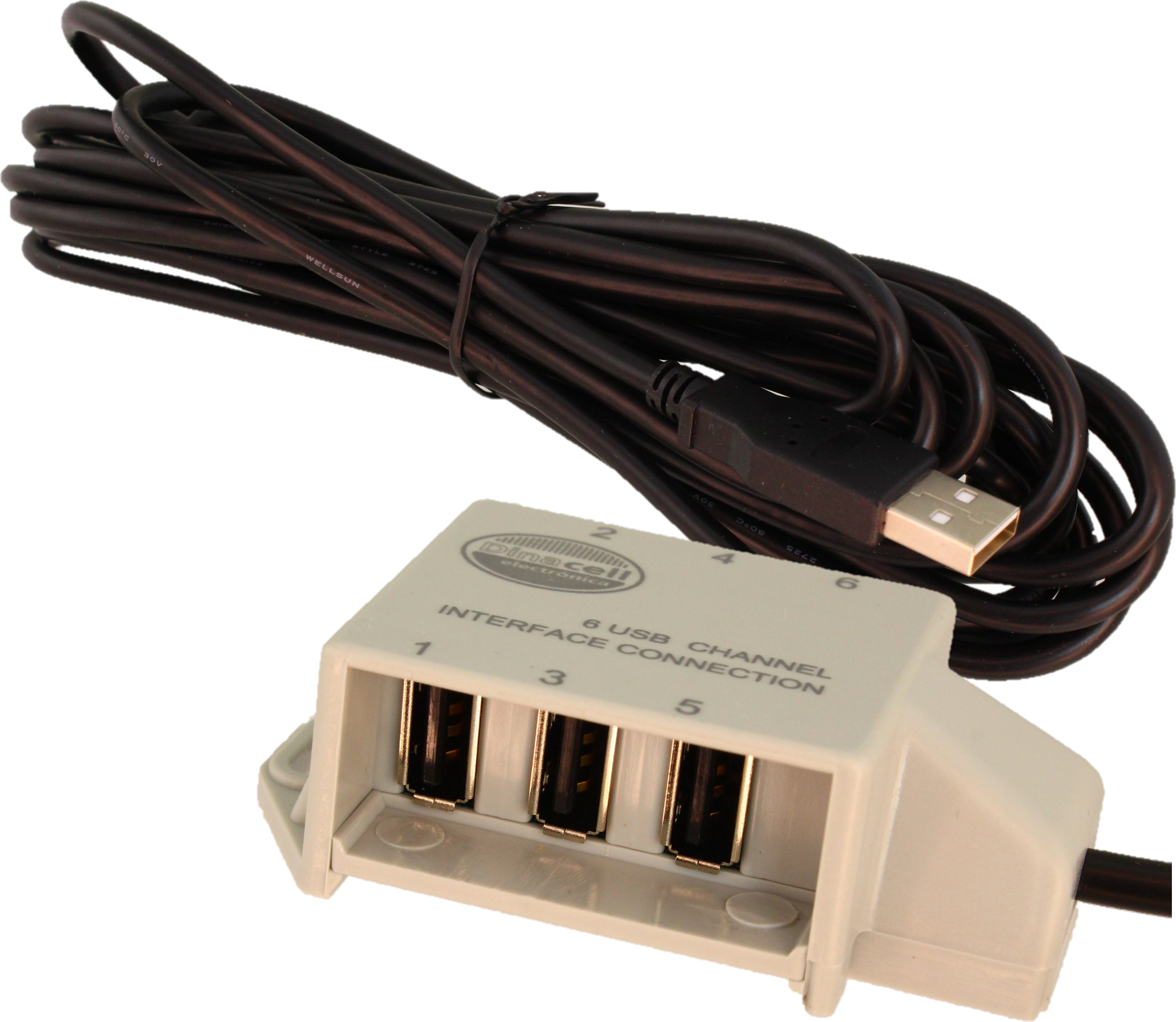 USB-Anschlussbox, Dinacell, max. 6 Sensoren, Boxanschluss via 4-Draht