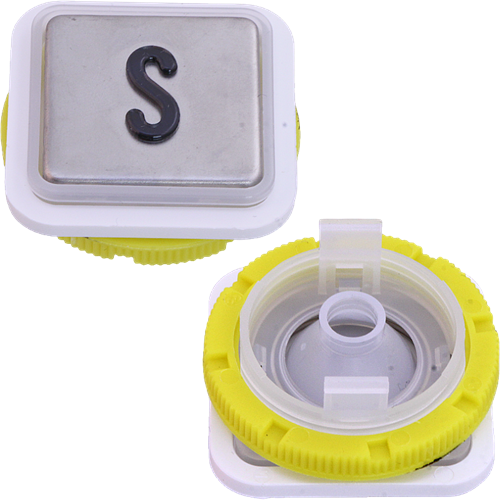 Taster Bedienelement, DMG BLQ, 34x34mm, Edelstahl, ''G''