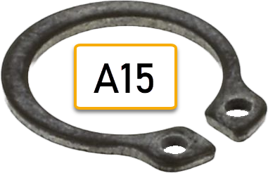 Circlip/Seeger ring, SGA15/Axel ø15mm/ Groove ø13,8mm, DIN471