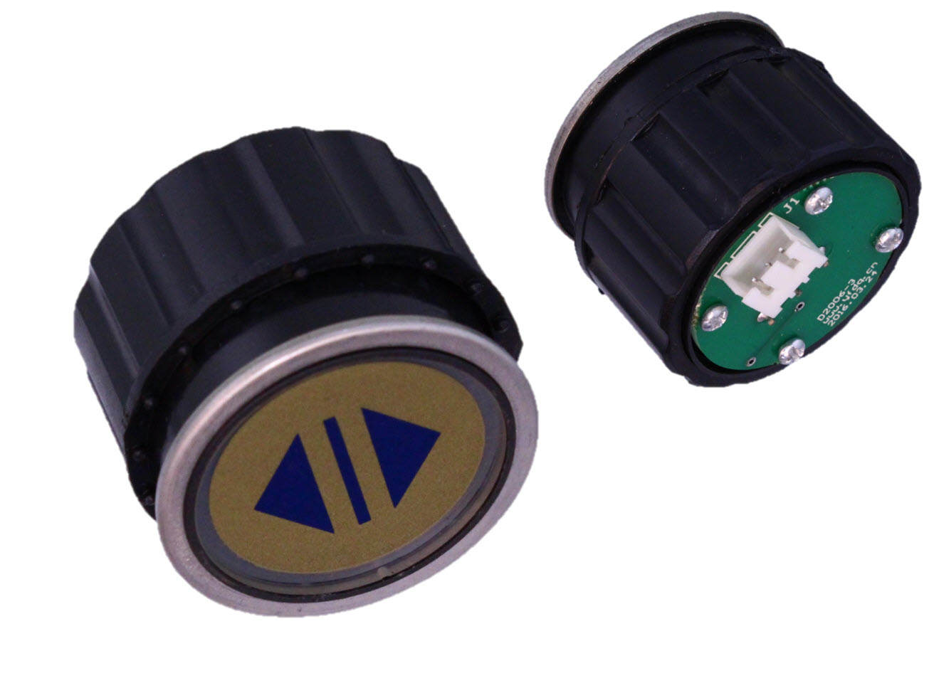 Tryckknapp, Schindler D2, 3-pin, grön LED ''Dörröppna''