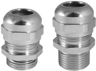 Cable gland M20, EMC brass chromed, Ex-Cert., with lock nut