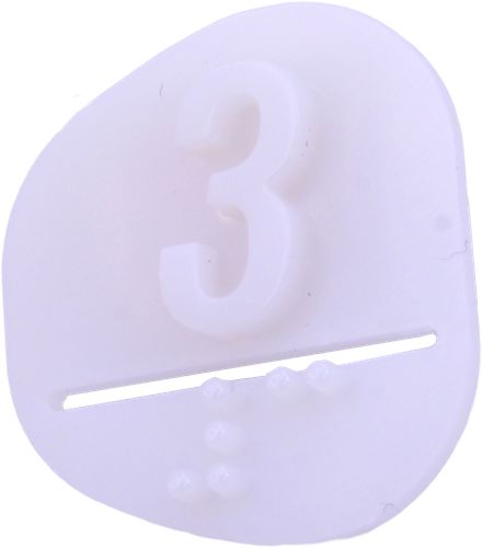 Linse für Abdeckblende Otis GEN2, mit Braille, ''3''