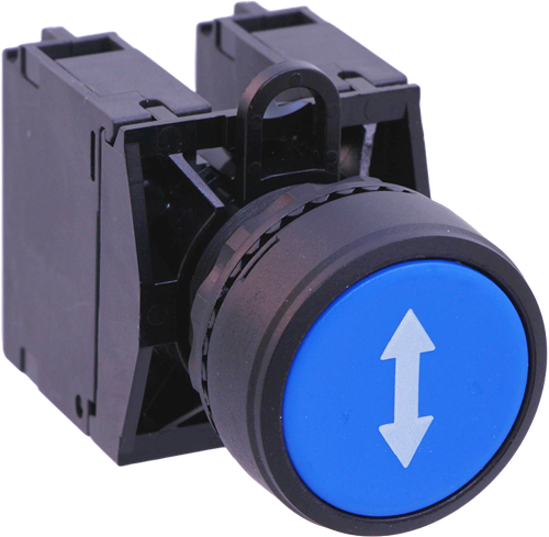 Release Inspection travel, SUPU, blue w. arrow up/down, 2NO, M22