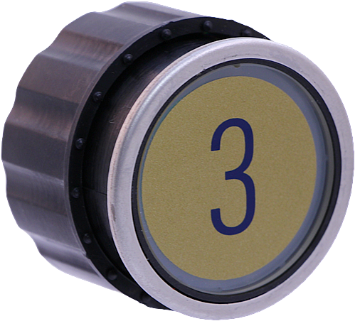 Tryckknapp Schindler D2, 3-pin, grön LED, ''3''
